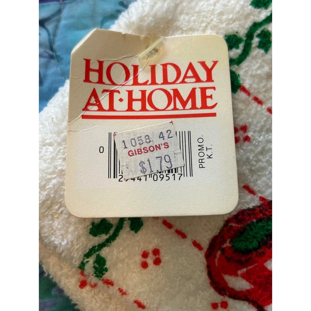 VTG Christmas Kitchen‎ Towel Made in USA Holiday At Home NOS Cottagecore